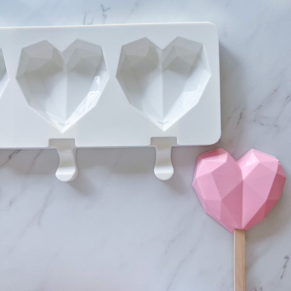 GEOMETRIC HEART POPSICLE MOLD