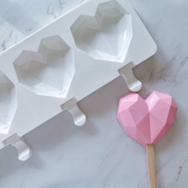 GEOMETRIC HEART POPSICLE MOLD