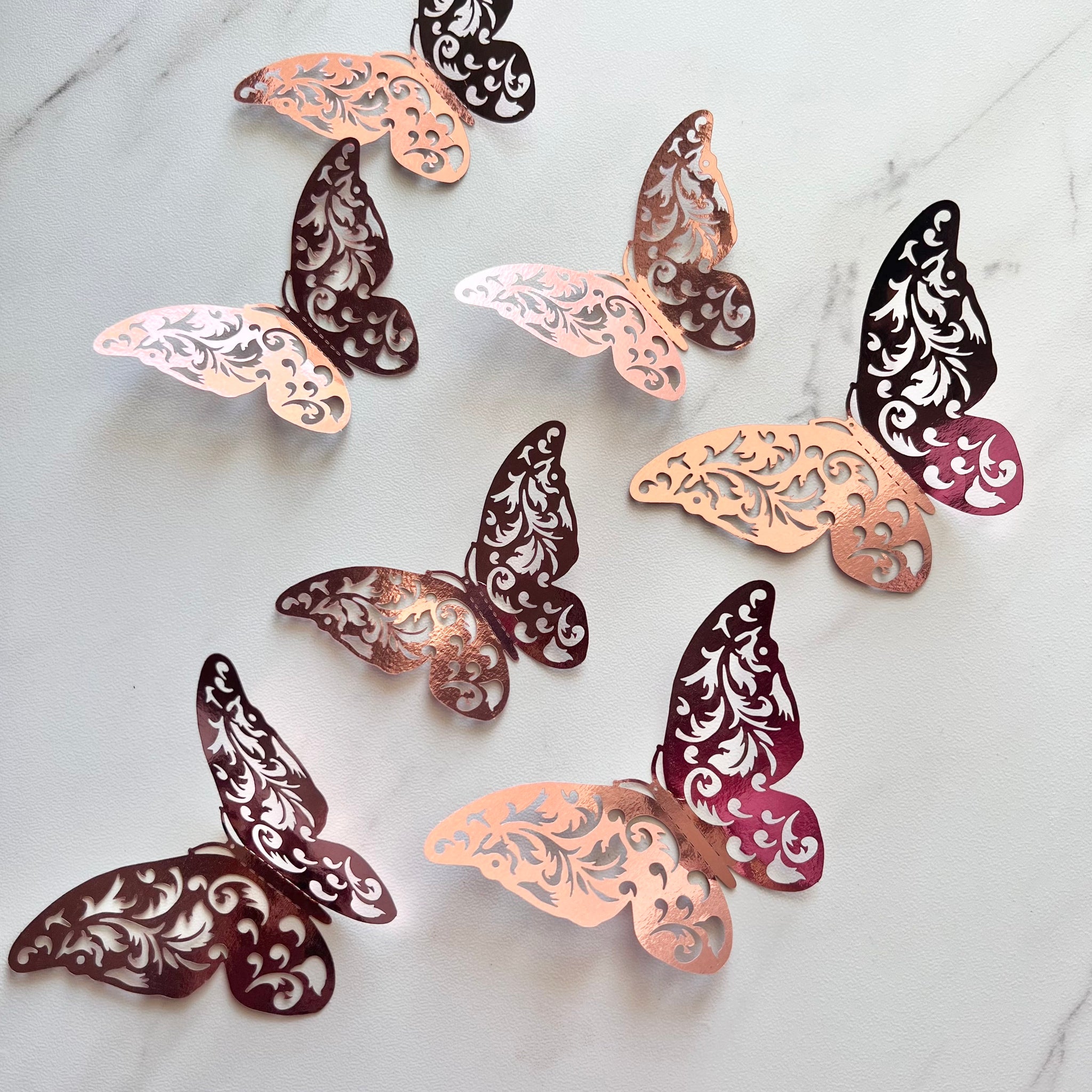 ROSE GOLD PAPER BUTTERFLIES