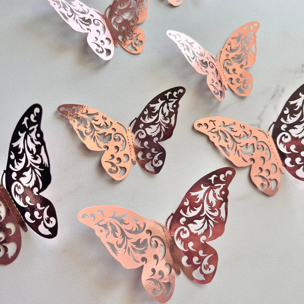 ROSE GOLD PAPER BUTTERFLIES