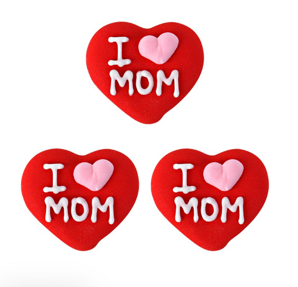I LOVE MOM (RED) EDIBLE DECORATIONS