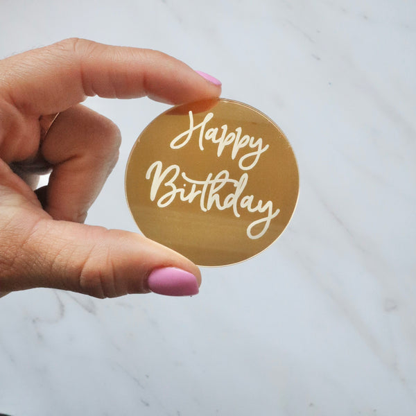 ACRYLIC "HAPPY BIRTHDAY" SIGN (CURSIVE)